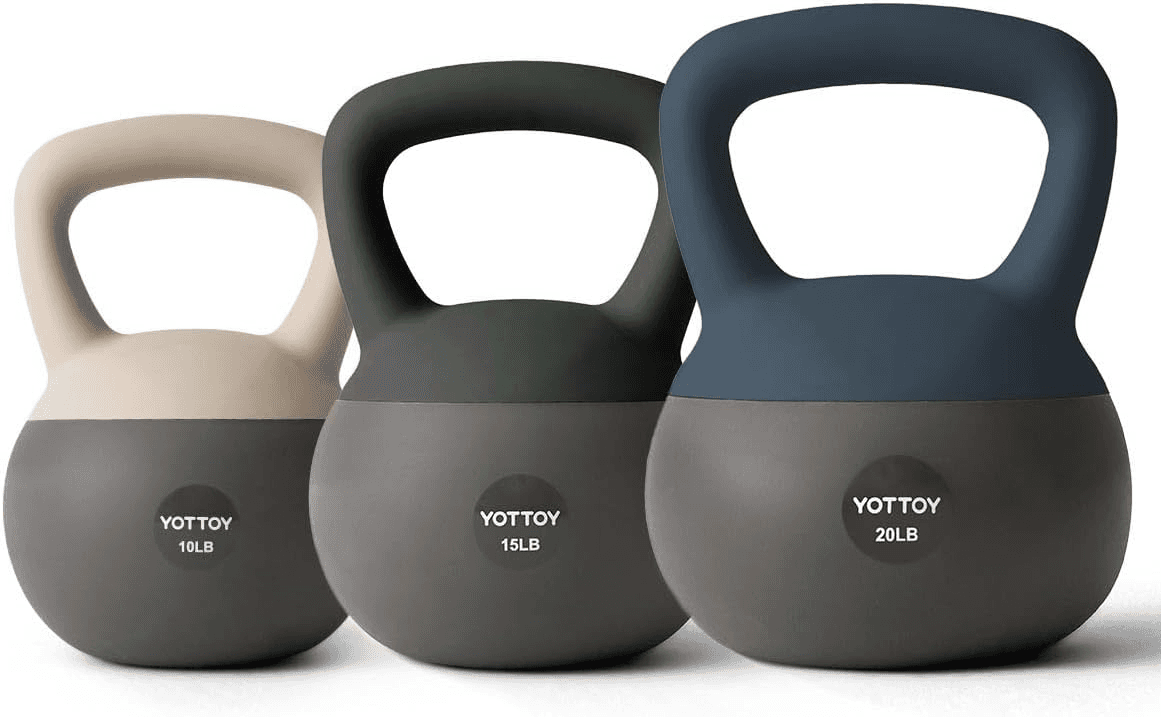YOTTOY Soft Kettlebell, Set for Strength Training Kettlebells & Home Workouts, Soft-Sided Cushioned Base, Wide-Handle - Ideal for Men, Women, & Beginners