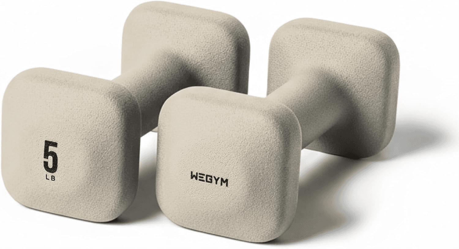 WeGym SafeGrip Square Dumbbells with Anti Slip Handles, Aesthetic Free Weights for Home Workouts, Stable Design Prevents Rolling during Floor Exercises